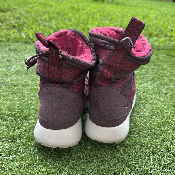Nike Womens Size 8 US Roshe Run Hi Sneaker Boot Ankle Boots Maroon 615968-601‎ - Picture 5 of 9
